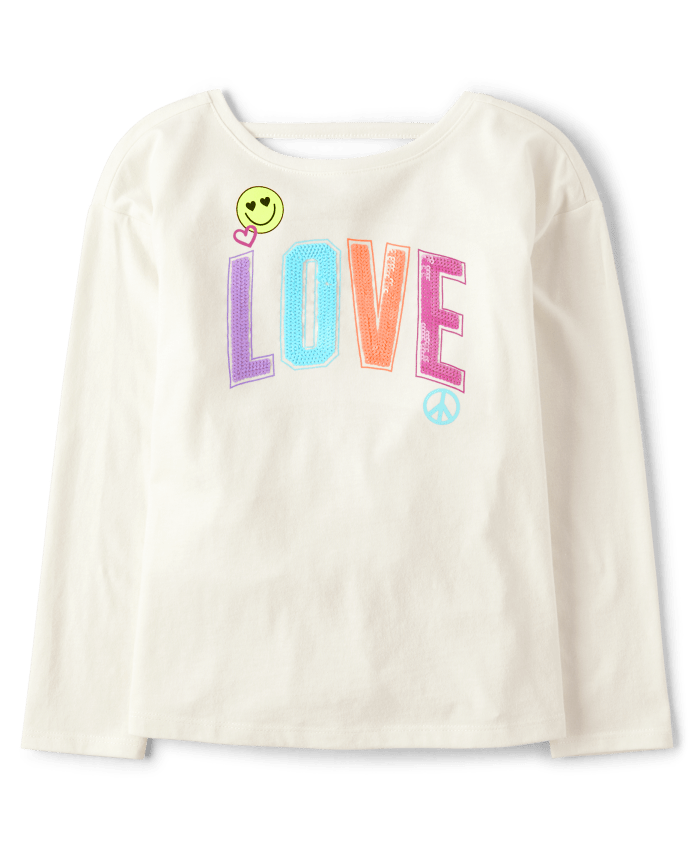 Girls Graphic Cut Out Top