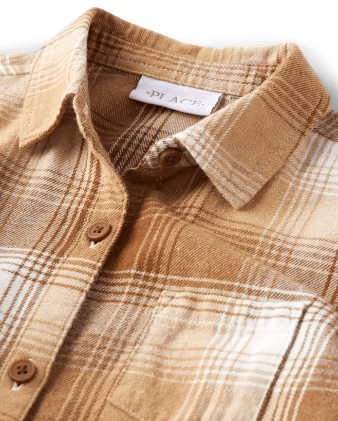 Girls Plaid Flannel Button Up Shirt