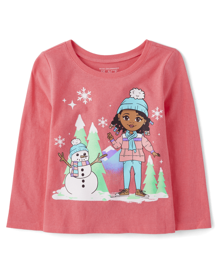 Baby And Toddler Girls Winter Girl Graphic Tee