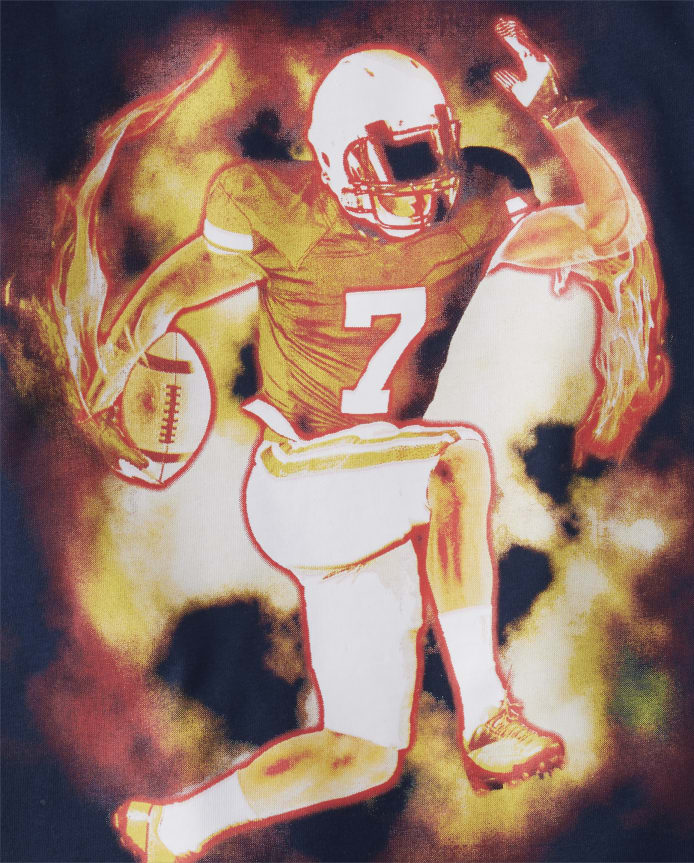 Boys Football Player Graphic Tee