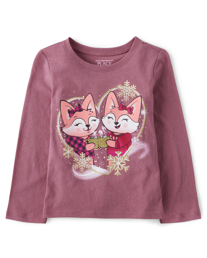 Baby And Toddler Girls Fox Graphic Tee