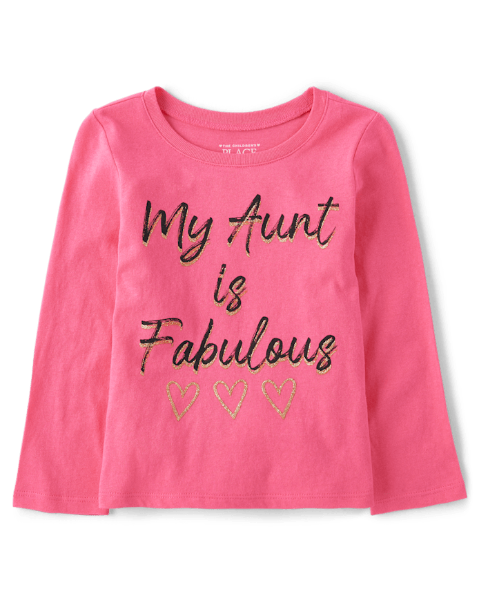 Baby And Toddler Girls Aunt Graphic Tee