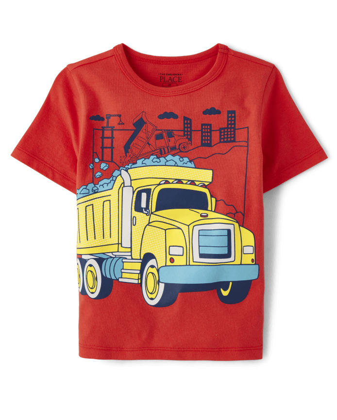 Baby And Toddler Boys Construction Truck Graphic Tee