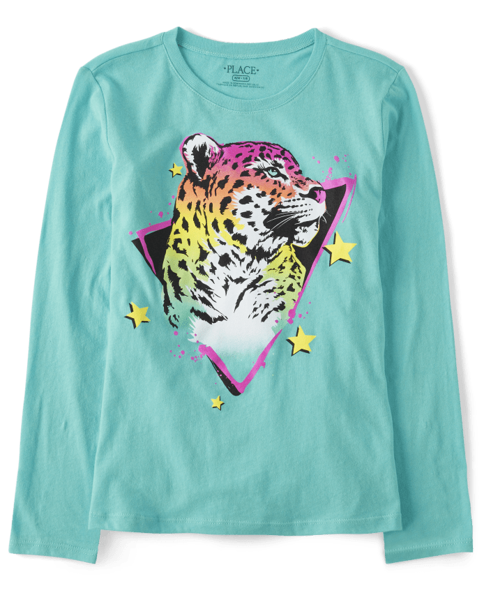 Girls Cheetah Graphic Tee