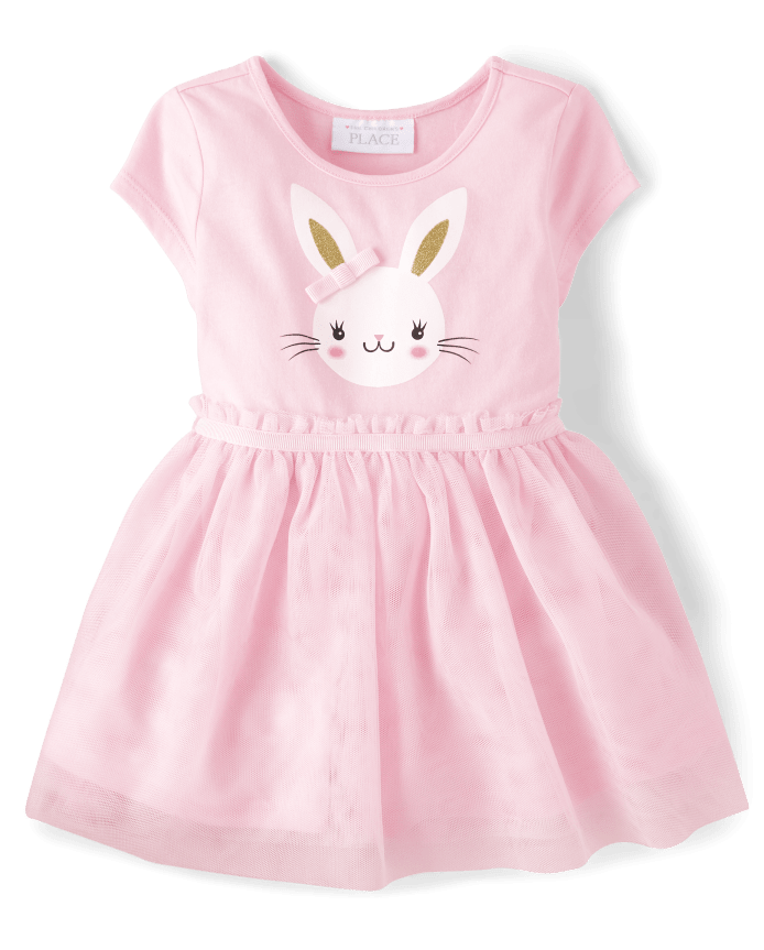 Toddler Girls Bunny Mesh Tutu Dress