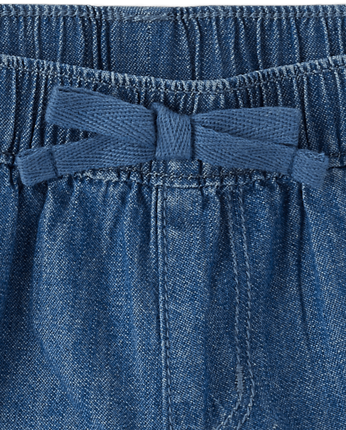 Baby And Toddler Girls Chambray Pull On Shorts