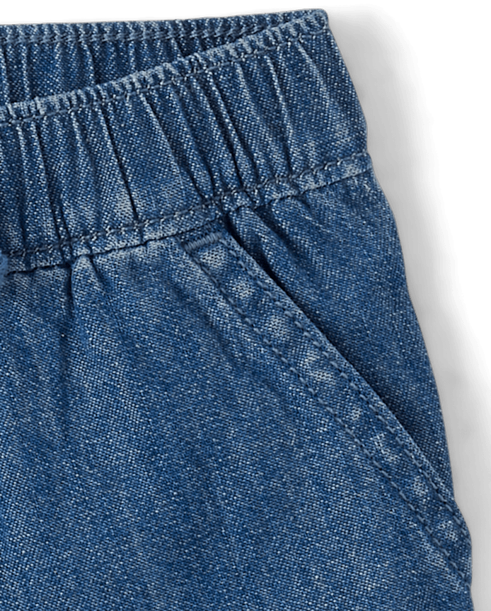 Baby And Toddler Girls Chambray Pull On Shorts