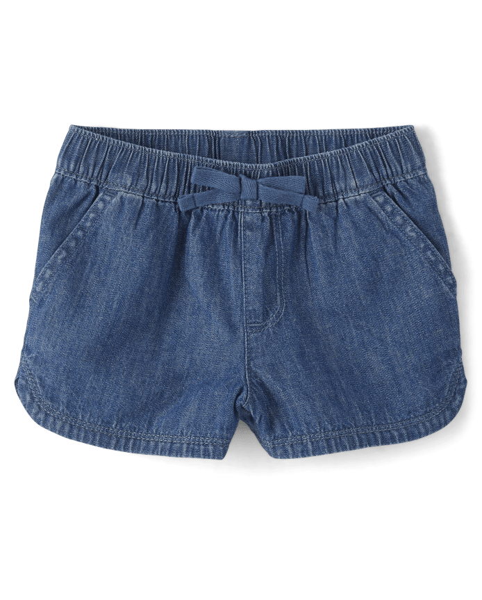 Baby And Toddler Girls Chambray Pull On Shorts