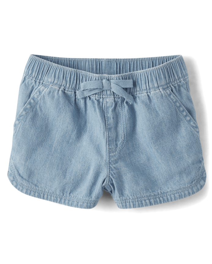 Baby And Toddler Girls Chambray Pull On Shorts
