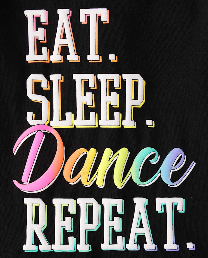 Baby And Toddler Girls Eat Sleep Dance Repeat Graphic Tee