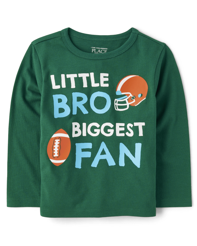 Baby And Toddler Boys Little Bro Football Graphic Tee