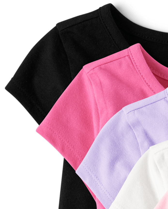 Toddler Girls High Low Tee Shirt 6-Pack