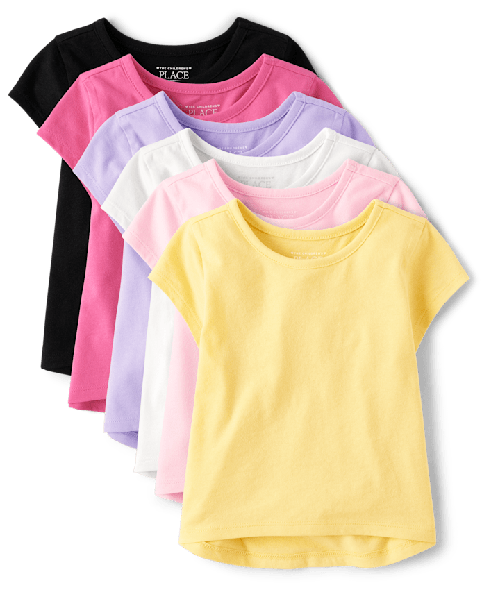 Lot de 6 t-shirts à manches longues pour petite fille