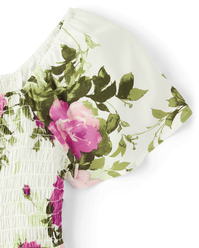 Womens Mommy And Me Floral Smocked Dress