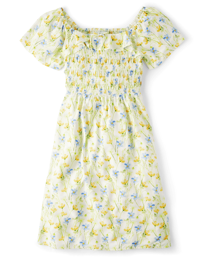 Womens Mommy And Me Floral Smocked Dress