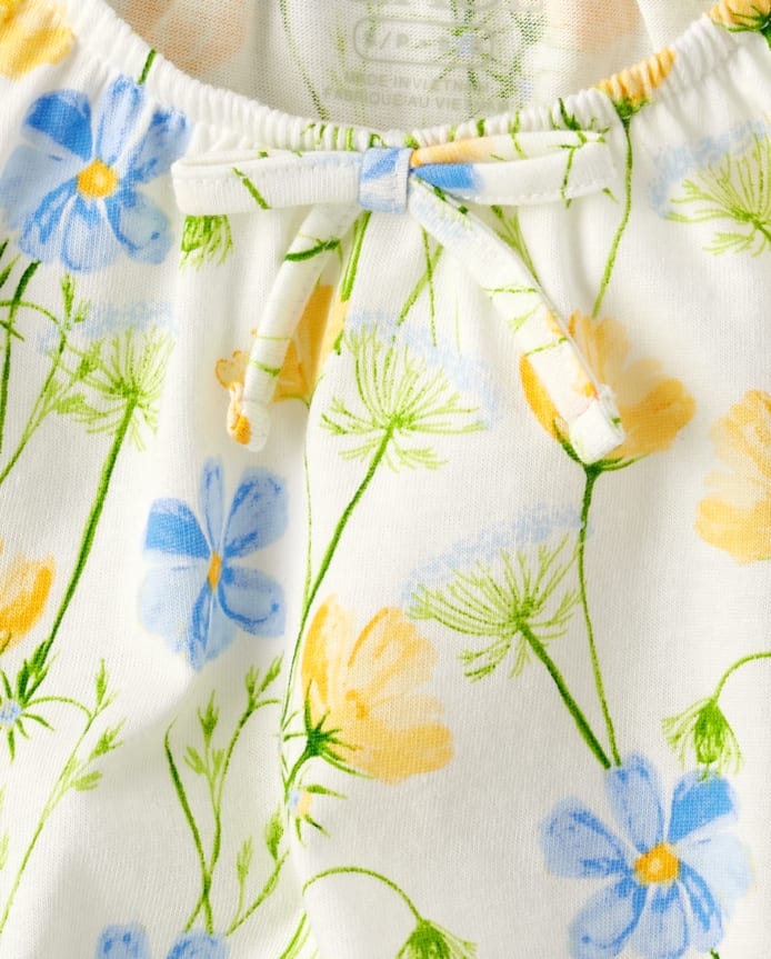 Girls Floral Smocked Top