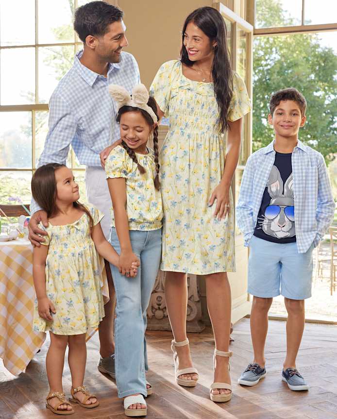 Girls Floral Smocked Top