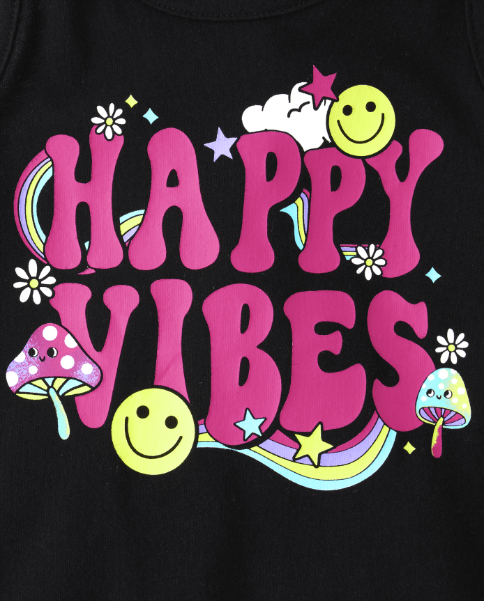 Girls Happy Vibes Fringe Tank Top 2-Pack
