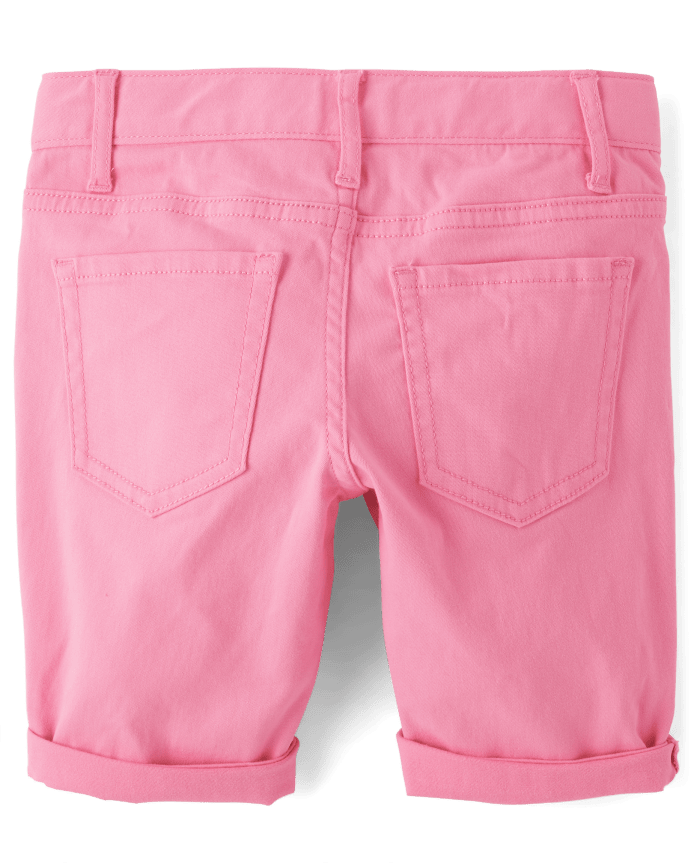 Girls Roll Cuff Twill Skimmer Shorts