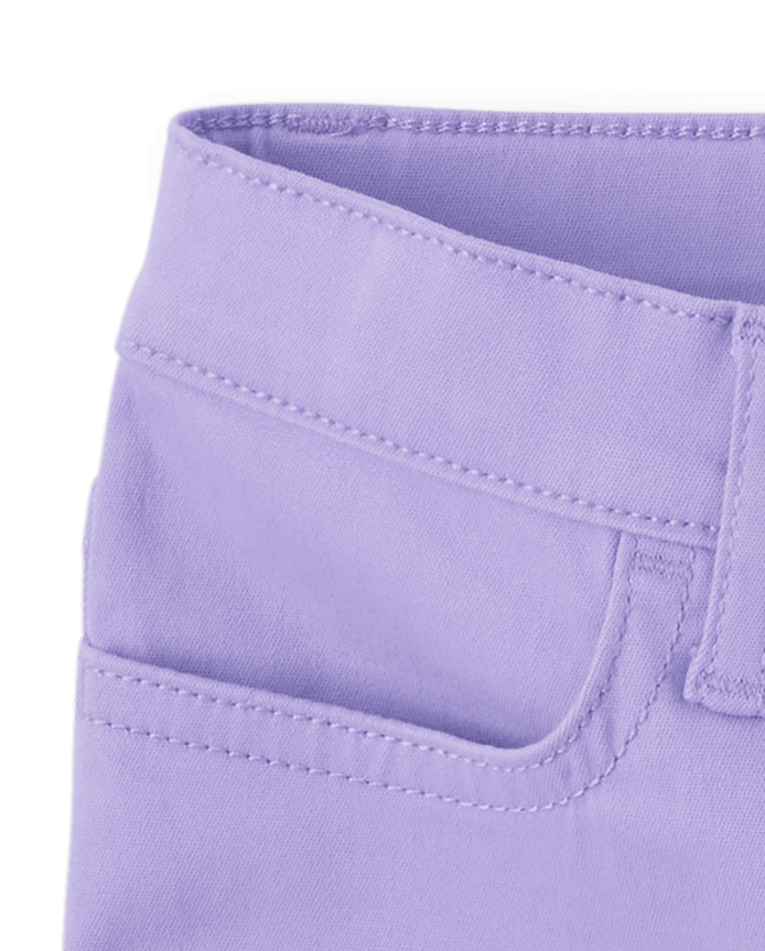 Girls Roll Cuff Twill Skimmer Shorts