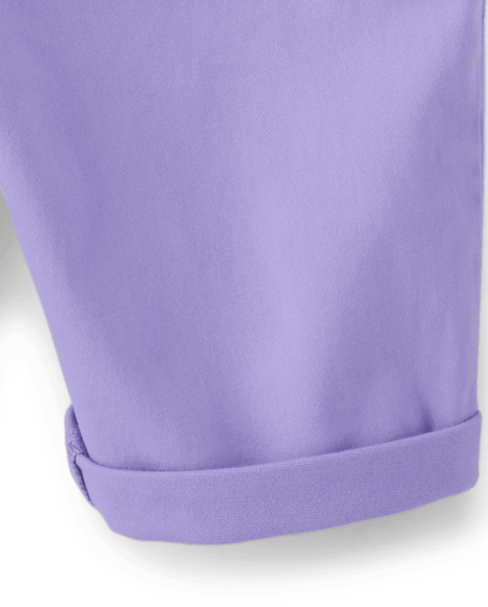 Girls Roll Cuff Twill Skimmer Shorts