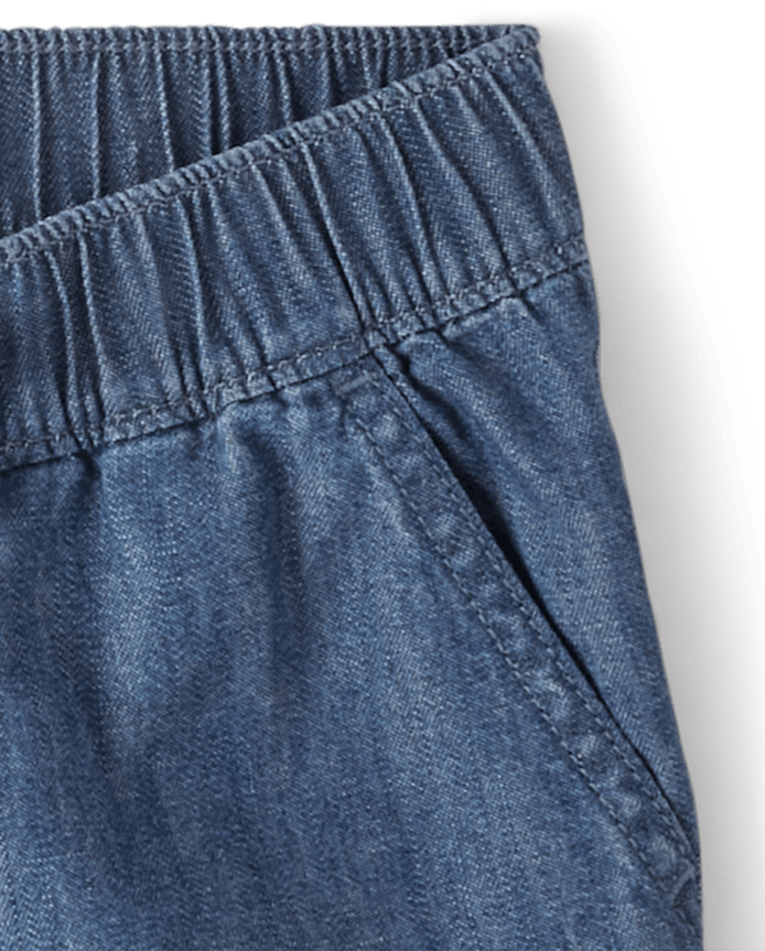 Girls Chambray Pull On Shorts