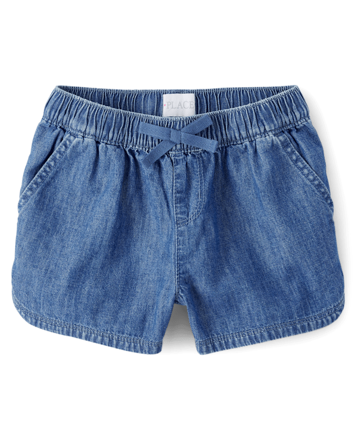 Girls Chambray Pull On Shorts