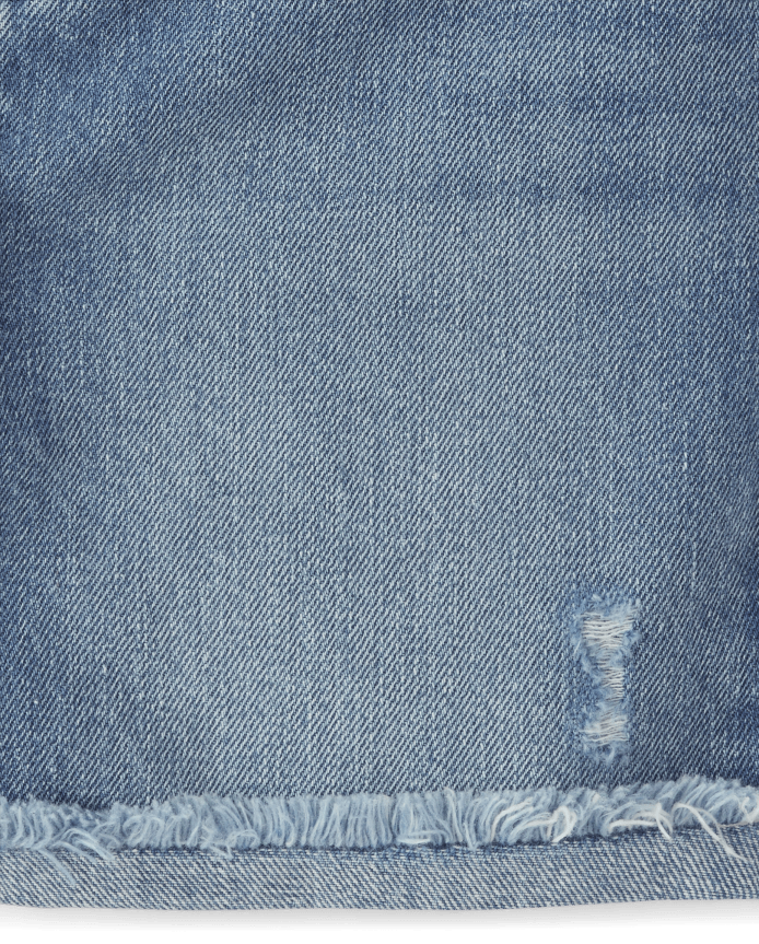 Girls Roll Cuff Denim Midi Shorts 2-Pack