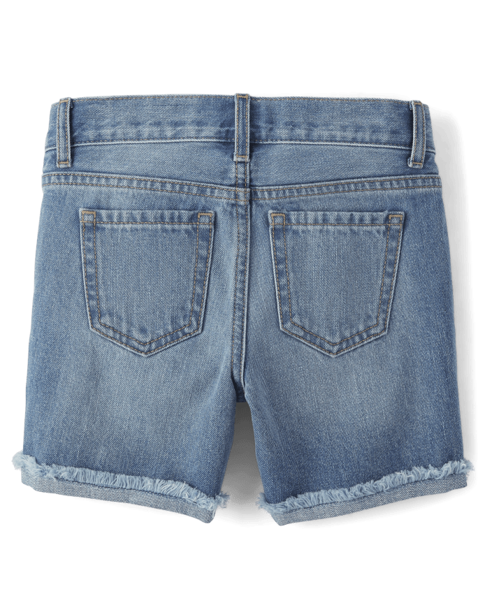 Girls Roll Cuff Denim Midi Shorts 2-Pack