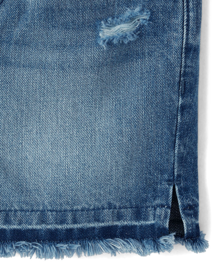 Girls Denim Midi Shorts