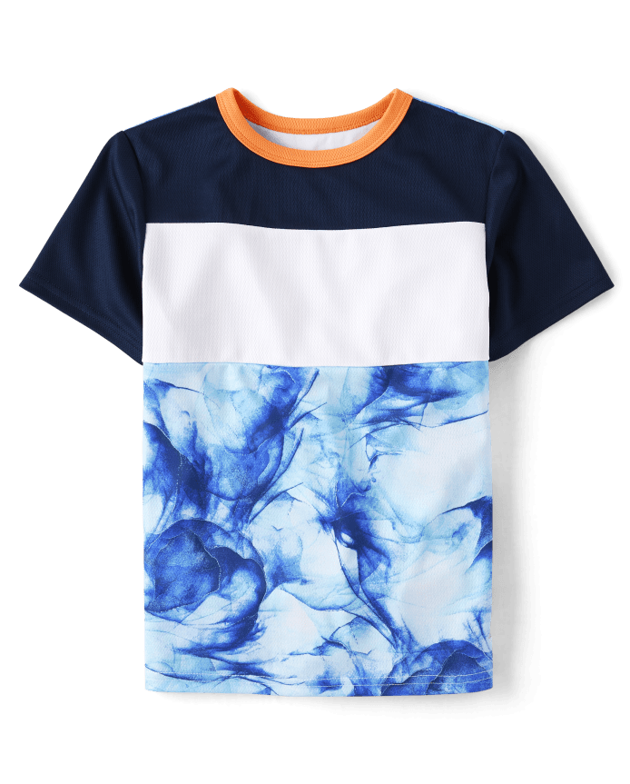 Boys Marble Colorblock Performance Top