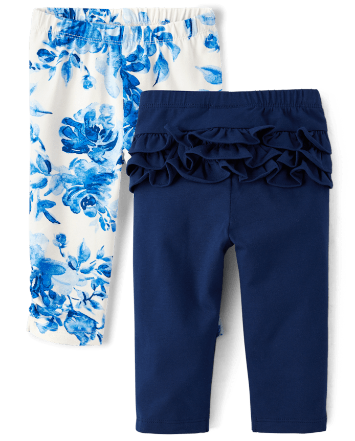 Ensemble de 2 Leggings volants et fleurs pour bébés filles