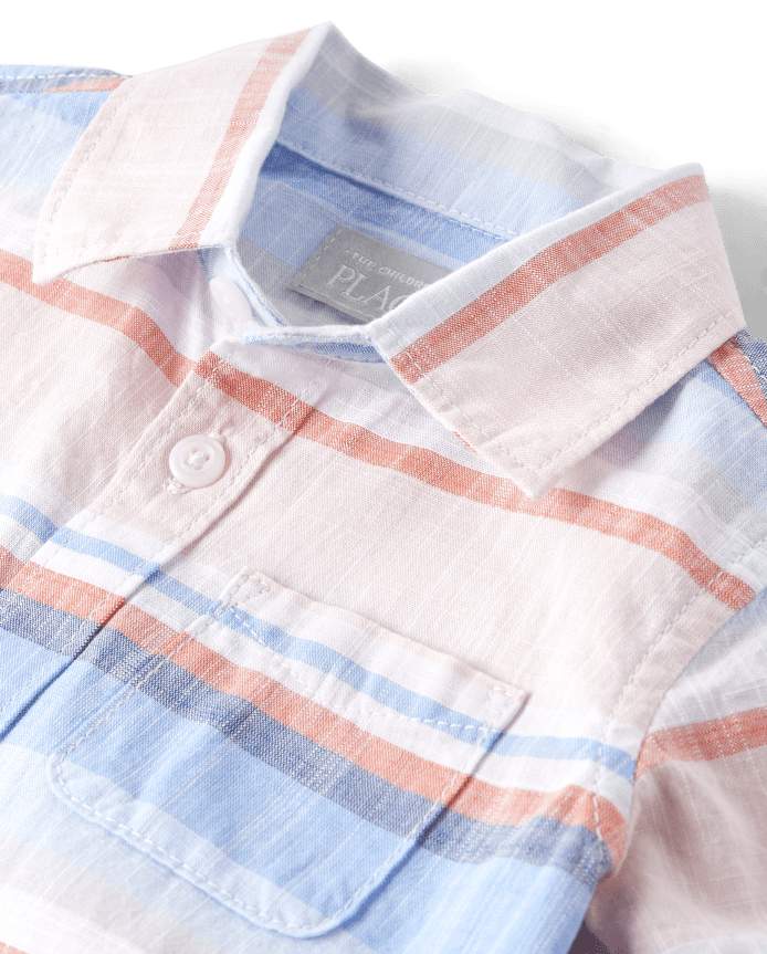 Baby Boys Dad And Me Striped Chambray 2-Piece Outfit Set