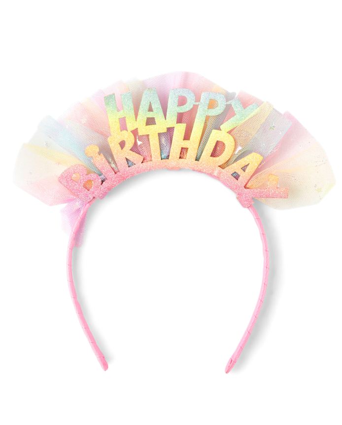 Bandeau d'anniversaire arc-en-ciel pour filles