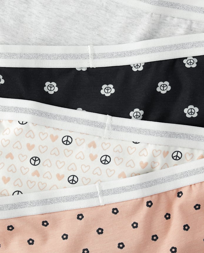 Lot de 7 sous-vêtements hipsters à fleurs pour filles