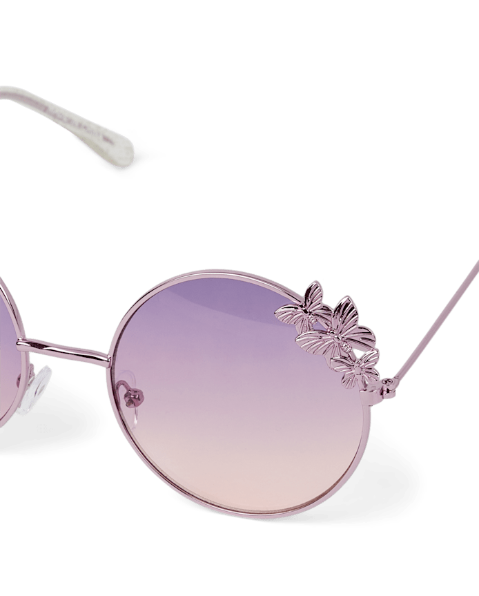 Girls Butterfly Icon Round Sunglasses