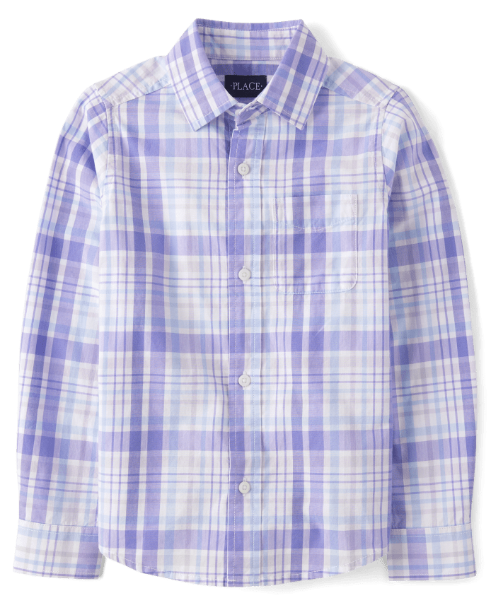 Boys Dad And Me Plaid Poplin Button Up Shirt