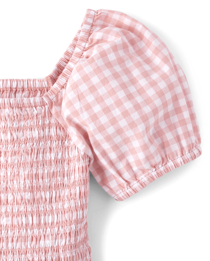Womens Mommy And Me Gingham Poplin Tiered Dress