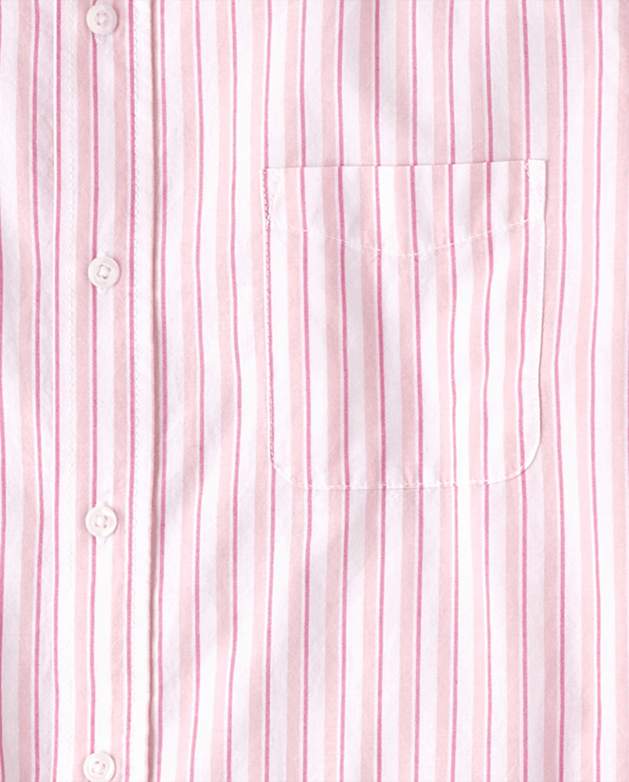 Mens Dad And Me Striped Poplin Button Up Shirt