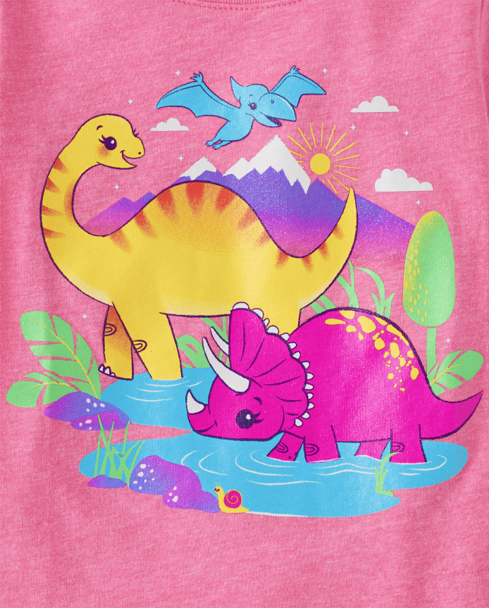 Baby And Toddler Girls Dino Graphic Tee