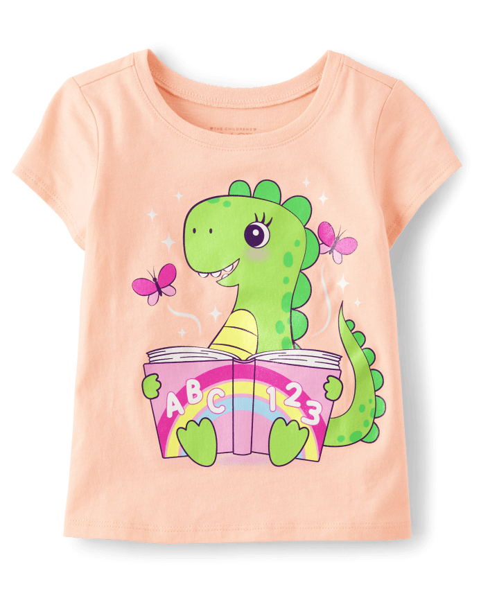 Baby And Toddler Girls Dino Graphic Tee
