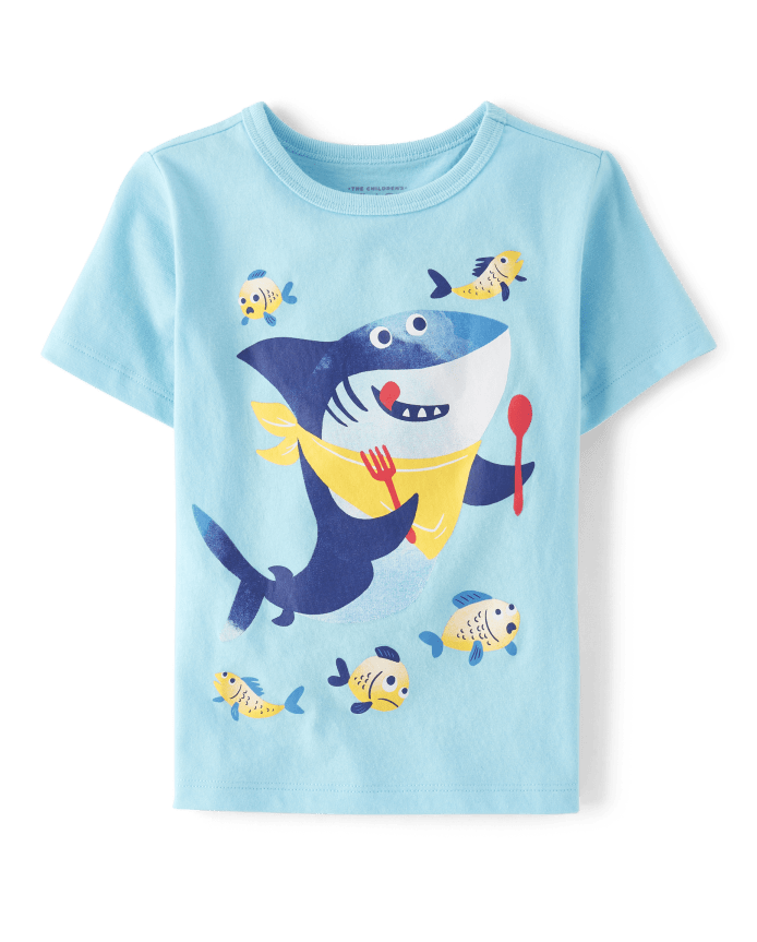 Baby And Toddler Boys Hungry Shark Graphic Tee