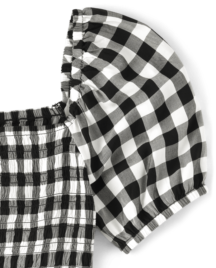 Womens Matching Family Smocked Gingham Ruffle Dress