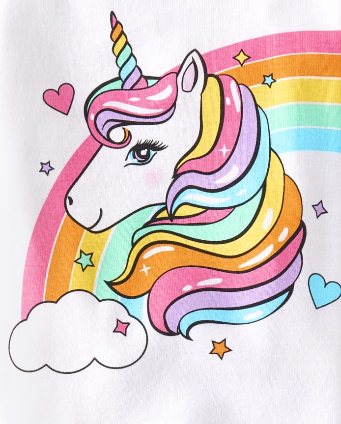 bébé et tout-petit, fille licorne arc-en-ciel Pyjama en coton ajusté