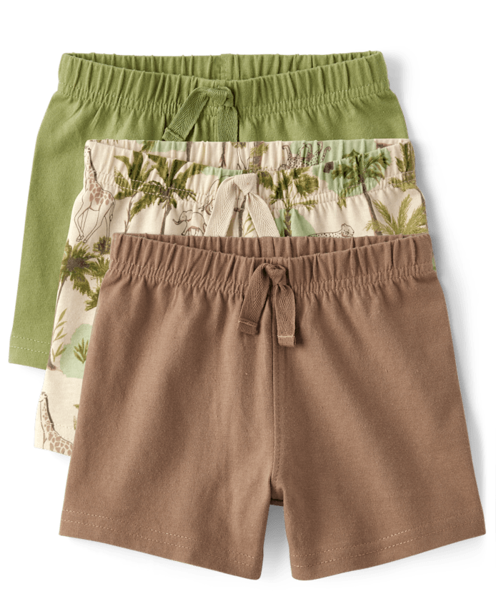 Baby Boys Safari Shorts 3-Pack