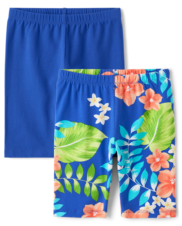 Girls Tropical Bike Shorts 2-Pack