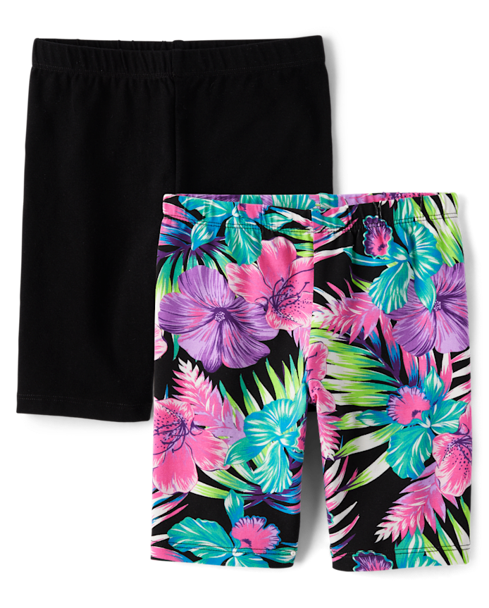 Girls Tropical Bike Shorts 2-Pack