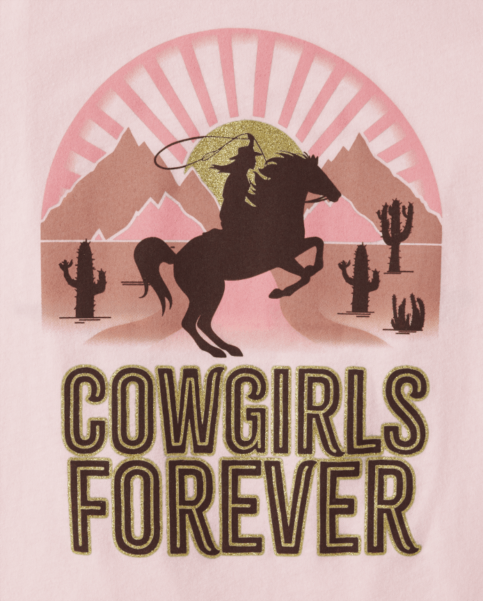 Girls Cowgirls Forever Graphic Tee