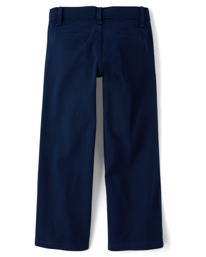 Girls Uniform Stretch Wide Leg Chino Pants