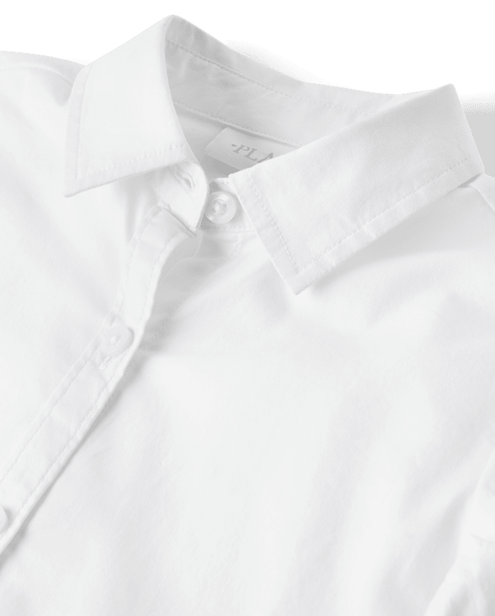 Chemise boutonnée en popeline d'uniforme pour filles